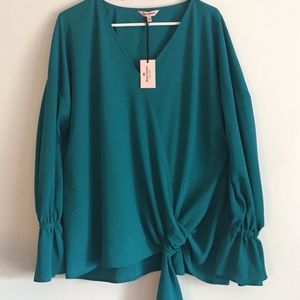 Juicy Couture V-Neck Dress Blouse w/ Tie at Waist